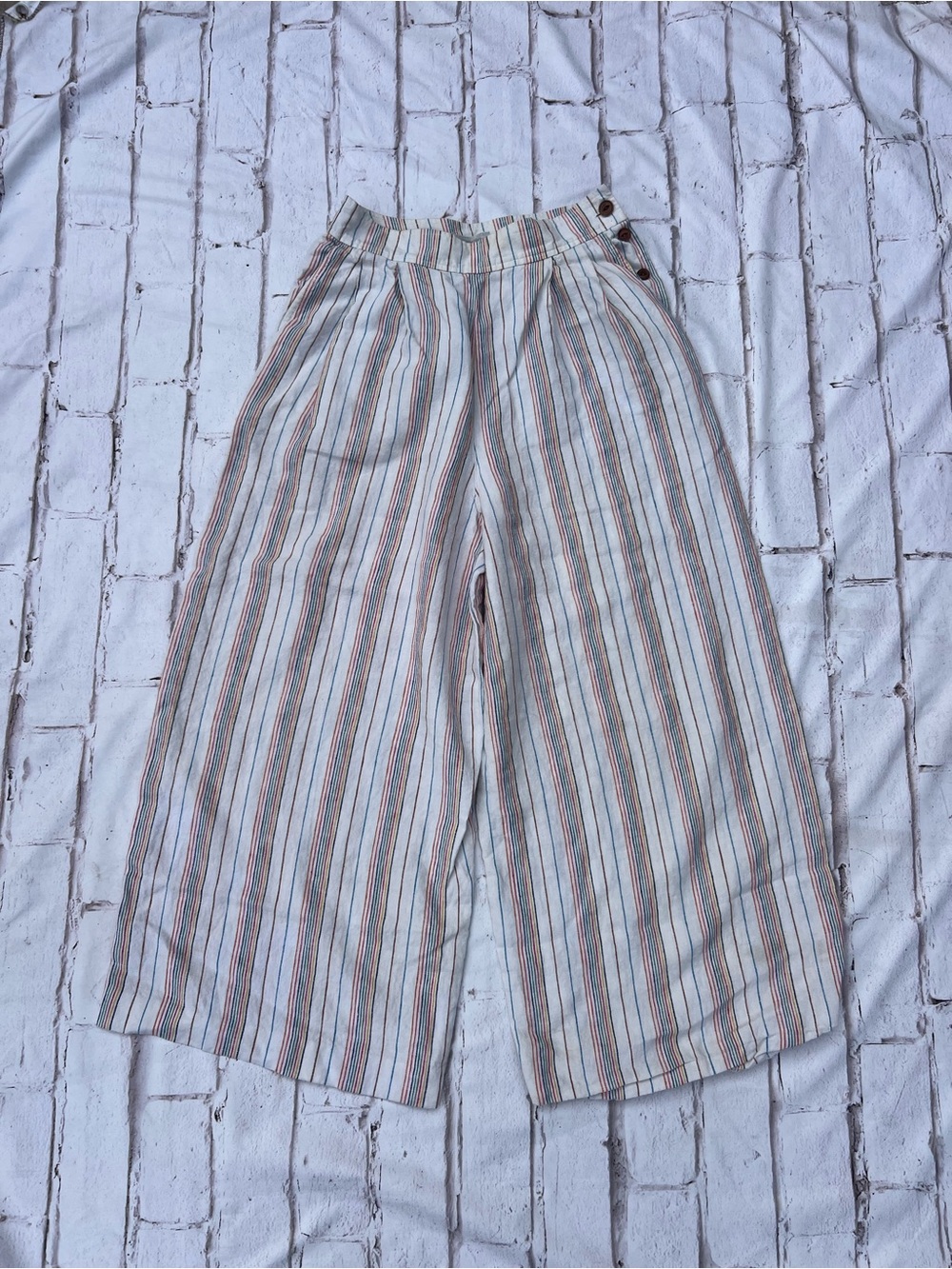 Outerknown wide leg stripped pants size 4